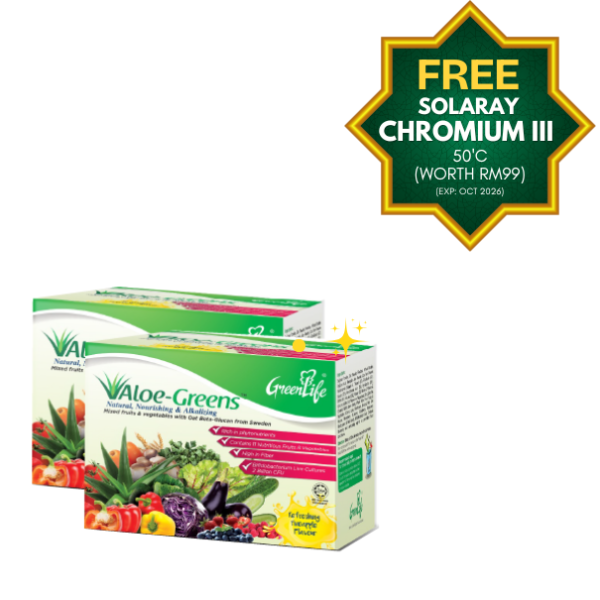 [TP] GREENLIFE ALOE-GREENS 15'S Twinpack (FREE Solaray Chromium)